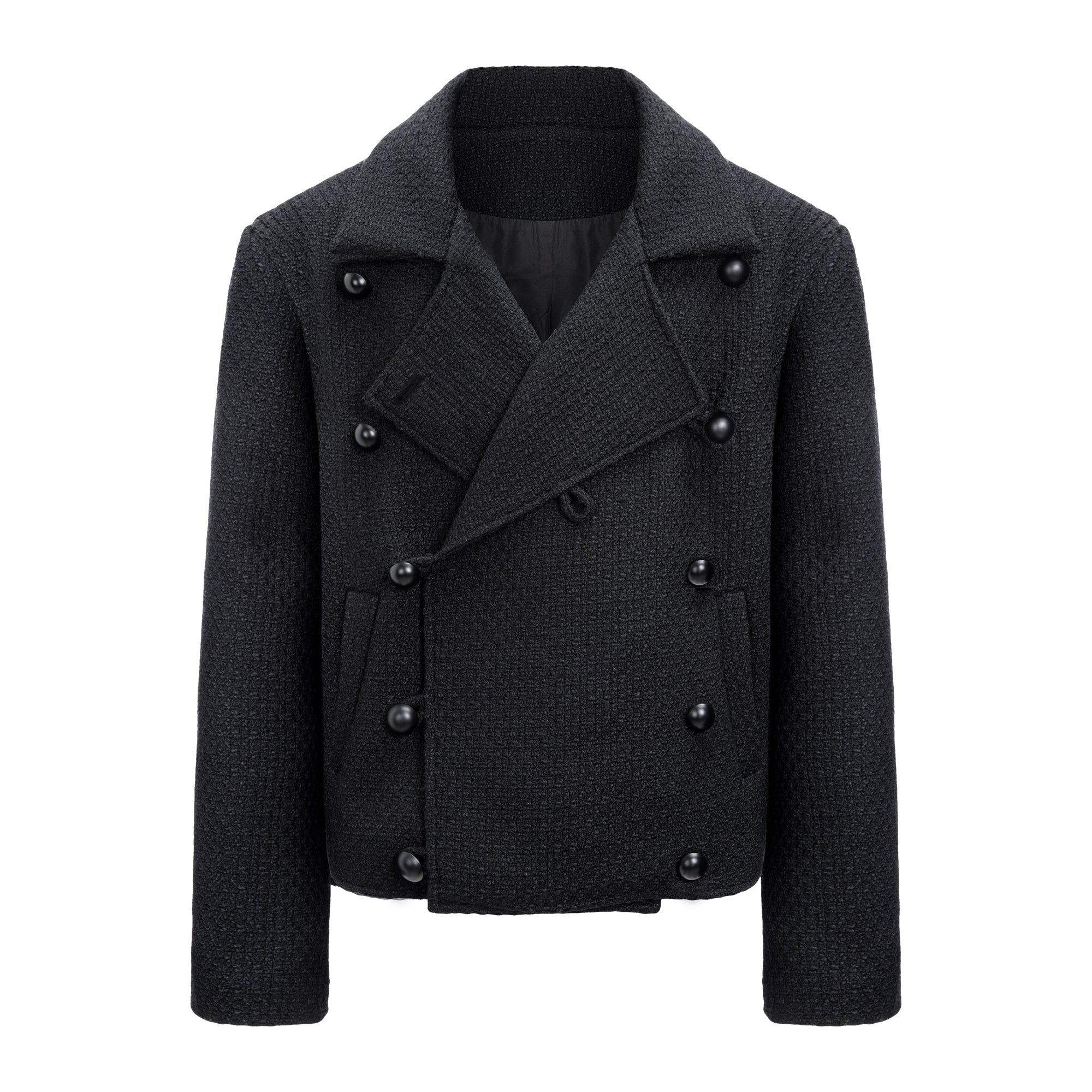 ジャケット・アウター vm PAL'LAS PALACE Wool Tweed Fooded Coat Palace Tweed Jacket